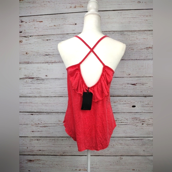 CHASER Red Ruffle Tank Top - Picture 3 of 7